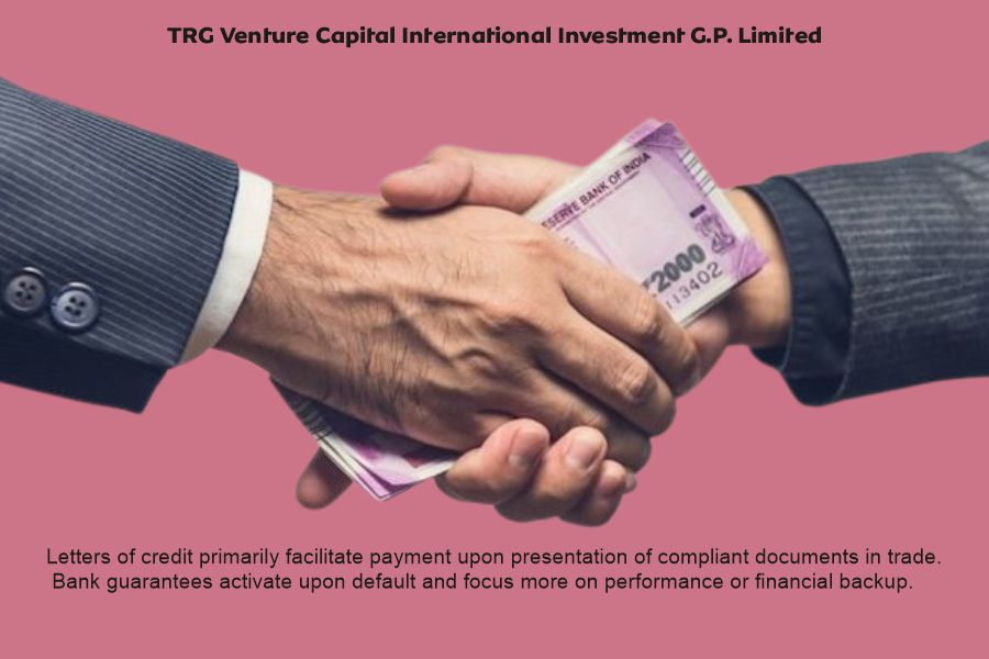 Types of Bank Guarantees Explained for Businesses Types of bank guarantees vs letters of credit explained with businessmen handshake and currency exchange - TRG Venture Capital International Investment G.P. Limited