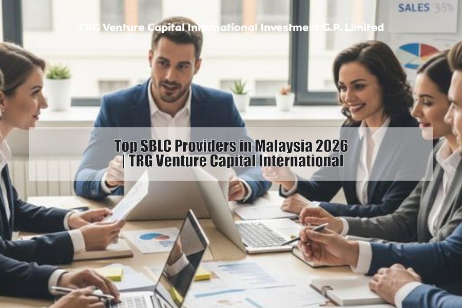 Business professionals discussing Standby Letter of Credit (SBLC) solutions and international trade finance in Malaysia with TRG Venture Capital International Investment G.P. Limited.